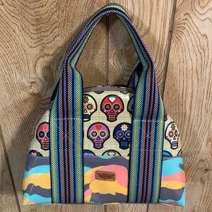 Consuela Colorful Skull and Stripe Shoulder Bag